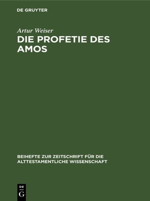 cover image of Die Profetie des Amos